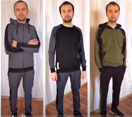 Выкройка трикотажный мужской спортивный костюм